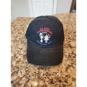 US Open Championships 2014 Cap Hat Adult‎ Adjustable Black Cotton GR14
